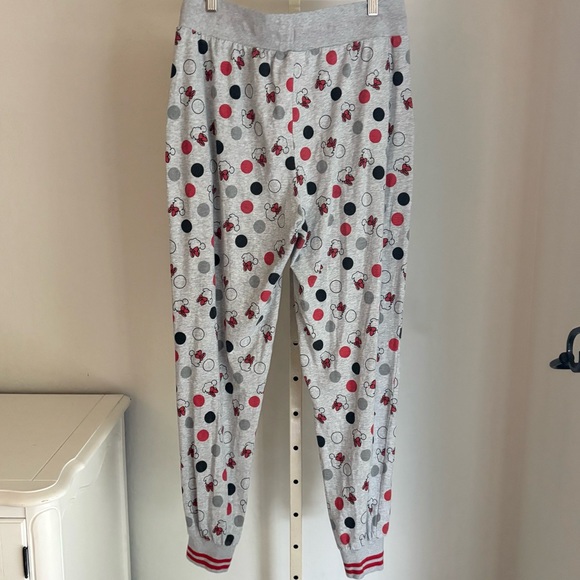 Disney Minnie Mouse Gray Polka Dot Drawstring Jogger Style Pajama Pants, L - Picture 5 of 6